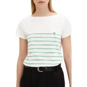 T-shirt Tom Tailor Tee Shirt STRIPED Whisper White