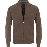 Sweat-shirt Casa Moda Cardigan Zippé Marron