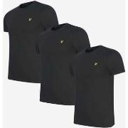 T-shirt Lyle &amp; Scott T-shirt uni - noir de jais 3 packs