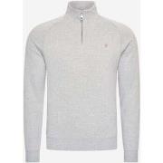 Pull Farah Sweatshirt jim 1/4 zip - gris clair marl