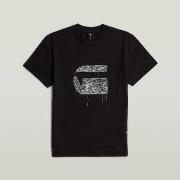 T-shirt G-Star Raw D25674-C336 STUTCH BURGER-6484 DK BLACK