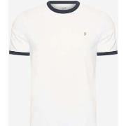 T-shirt Farah Groves reg ringer - blanc