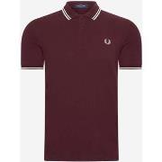 T-shirt Fred Perry Chemise à double bouts - ox blood ecru ecru