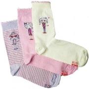 Chaussettes enfant Twinday Chaussettes Fille GIRL Parme Ro