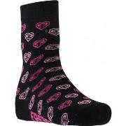 Chaussettes enfant Freegun Chaussettes Fille Coton COEUR Noir Rose