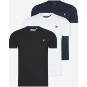 T-shirt Lyle &amp; Scott 3 packs de t-shirts - noir de jais - blanc - ...