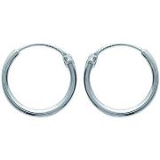 Boucles oreilles Brillaxis Créoles en argent rhodié 14mm