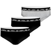 Boxers Umbro Lot de 3 culottes femme en coton ceinture Noire