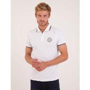 T-shirt Camberabero Polo manches courtes blanc avec broderies