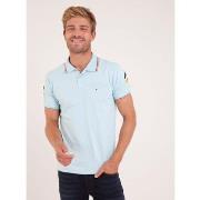 T-shirt Camberabero Polo uni bleu ciel en jersey