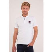 T-shirt Camberabero Polo manches courtes broderie au dos blanc