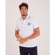 T-shirt Camberabero Polo uni col popeline imprimée avec broderies