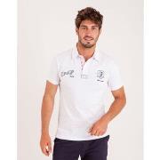 T-shirt Camberabero Polo uni détails col et broderies poitrine