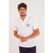 T-shirt Camberabero Polo col zippé en maille fantaisie cloquée