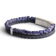 Bracelets Gemini Bracelet homme Gemini sodalite/cuir bleu M/L