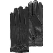 Gants Isotoner Gants Homme tactiles cuir et soie Noir