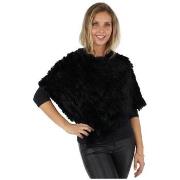 Echarpe Oakwood Poncho Davos en fourrure ref_cco29059-Noir