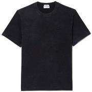 T-shirt Lacoste T-SHIRT DÉLAVÉ EN JERSEY DE COTON NOIR