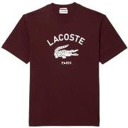 T-shirt Lacoste Signature Print Cotton T-Shirt Bordeaux