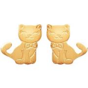 Boucles oreilles Brillaxis Boucles d'oreilles chat plaqué or