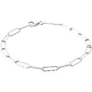 Bracelets Brillaxis Bracelet argent rhodié maillons striés 18cm