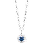 Collier Brillaxis Collier argent rhodié pendentif oz bleu 45 cm45