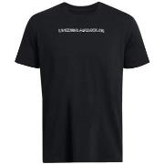 T-shirt Under Armour T-SHIRT BRODÉ UA LOGO OVERLAY NOIR