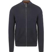 Sweat-shirt State Of Art Cardigan Fine Contrast Mix Laine Marine