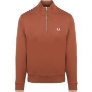 Sweat-shirt Fred Perry Pull Demi-Zip Marron Whisky