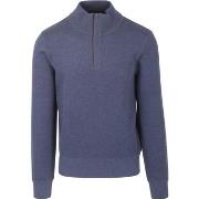 Sweat-shirt Gant Pull Demi-Zip Sacker Bleu Melanger