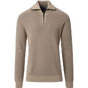 Sweat-shirt Casa Moda Pull-over Demi-Zip Ecru