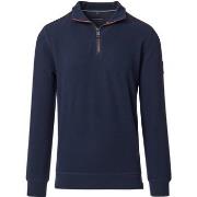 Sweat-shirt Casa Moda Pull Demi-Zip Sweat Marine