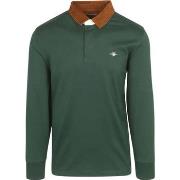 Sweat-shirt Gant Polo Heavy Rugger Shield Corduroy Vert Foncé