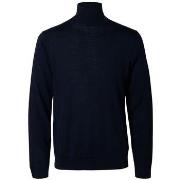 Pull Selected 16094653 MERINO ROLL NECK-NAVY BLAZER