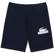 Short Lacoste SHORT EN MOLLETON DE COTON BLEU MARINE