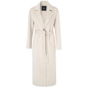 Manteau Pinko Manteau long en laine crème