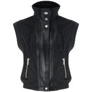 Veste Pinko Gilet à clous en cuir nappa noir