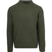 Sweat-shirt Suitable Pull Tweed Vert Mix Laine