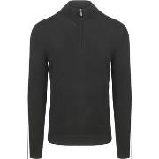 Sweat-shirt Profuomo Pullover Half Zip Laine Merino Noir