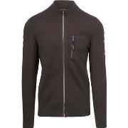 Sweat-shirt Vanguard Cardigan Bonded Mouline Marron