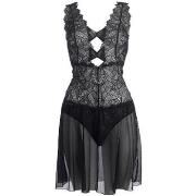 Pyjamas / Chemises de nuit Luna Nuisette Orchidea noir Splendida