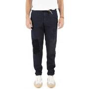 Jeans White Sand Pantalon Chino en Gabardine Bleu Marine