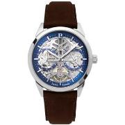 Montre Pierre Lannier MONARCK Argenté Cadran Bleu Bracelet Cuir Brun 2...