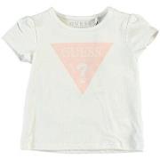 Chemise enfant Guess T Shirt fille logo frontal strass K92I21 Blanc