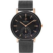 Montre Pierre Lannier WOOFER Cadran Noir Bracelet Acier milanais Noir