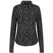 Chemise Guess Ls alizee animalier - poly slinky animalier stud