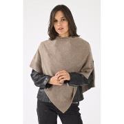 Echarpe Notshy Poncho cachemire taupe-048044