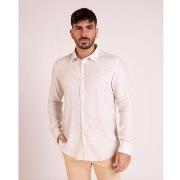 Chemise Camberabero Chemise manches longues à rayures blanches et beig...