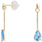 Boucles oreilles Cleor Boucles d'oreilles en or 375/1000 et topaze