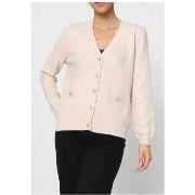 Pull Kebello Pull Cardigan col v Beige F